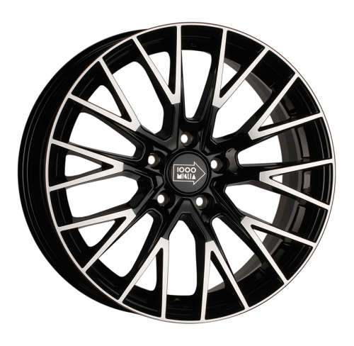 17x7 5x114,3 ET50 d.67,1 1000 MIGLIA MM1009 Gloss Black Polished